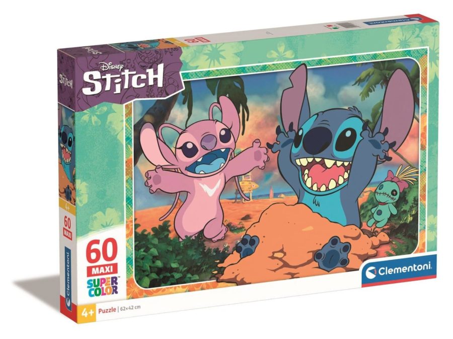 Clementoni Πάζλ Maxi Supercolor Disney Stitch 60 κομμάτια (1200-26596))