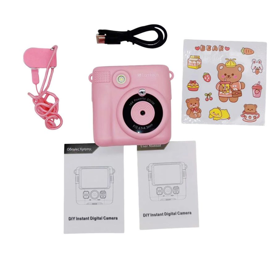 Lamtech Φωτογραφική μηχανή Kid Instant Camera With Flash Pink (LAM114253)