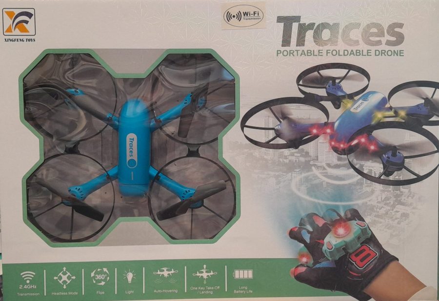Traces Φορητό Αναδιπλούμενο Drone Με έλεγχο χεριού σε μπλε χρώμα (CF946B)