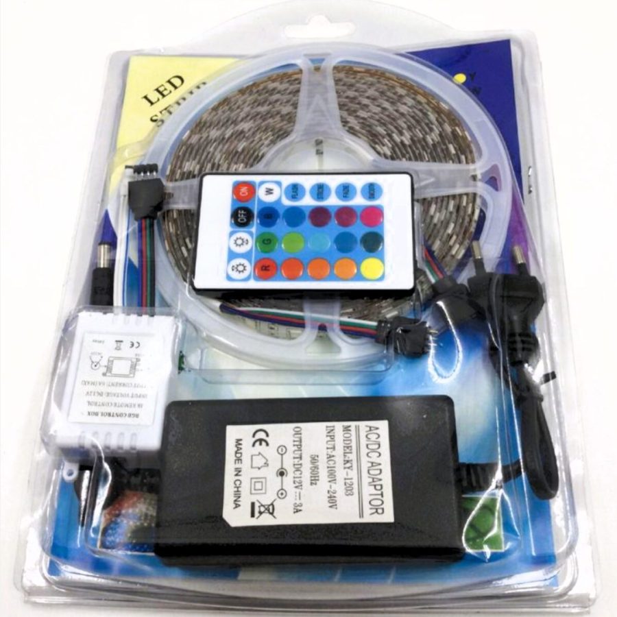 OEM LED Ταινία με 5m με Φωτισμό RGB και Τηλεχειριστήριο (17964-18)
