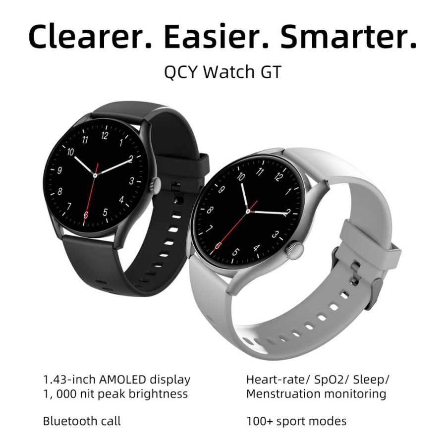 QCY WATCH GT S8 GRAY – 1,43″ AMOLED TOUCH, 466×466 60HZ ALWAYS ON CALL BT SMART WATCH IPX8 14DAY
