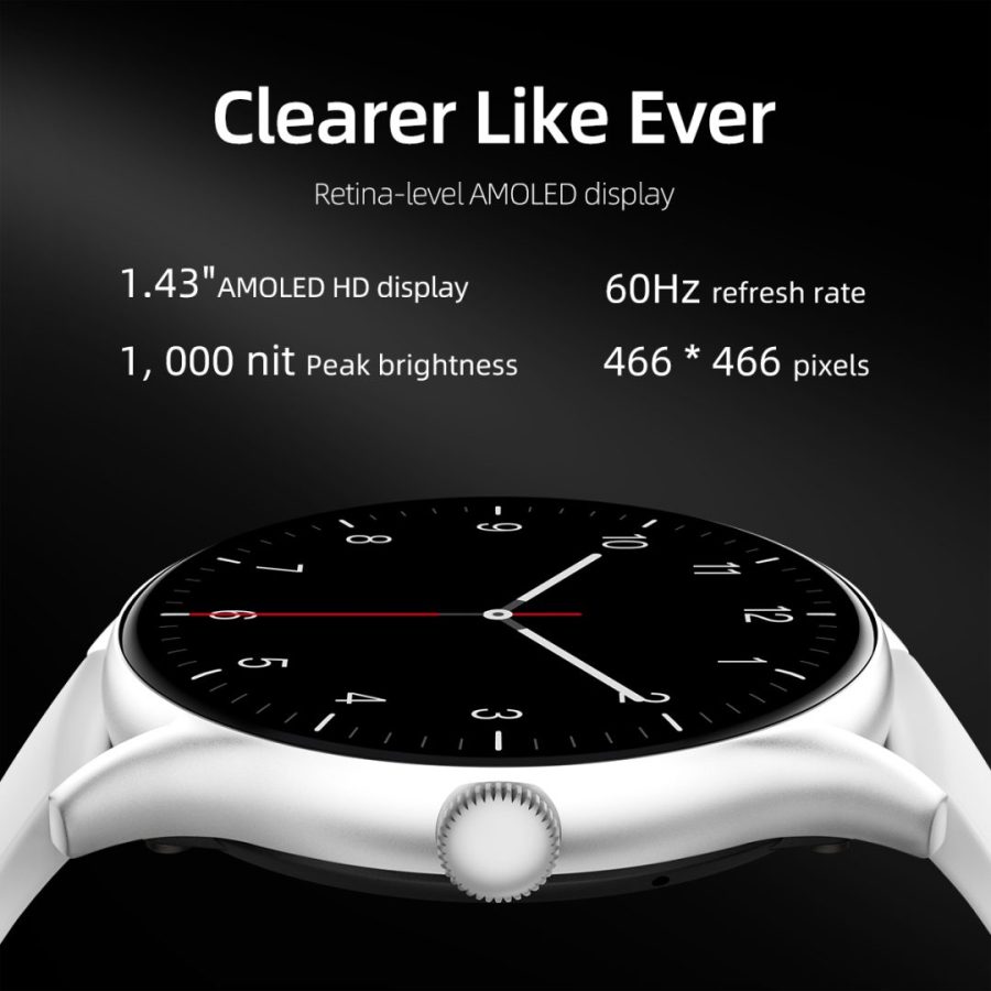 QCY WATCH GT S8 GRAY – 1,43″ AMOLED TOUCH, 466×466 60HZ ALWAYS ON CALL BT SMART WATCH IPX8 14DAY