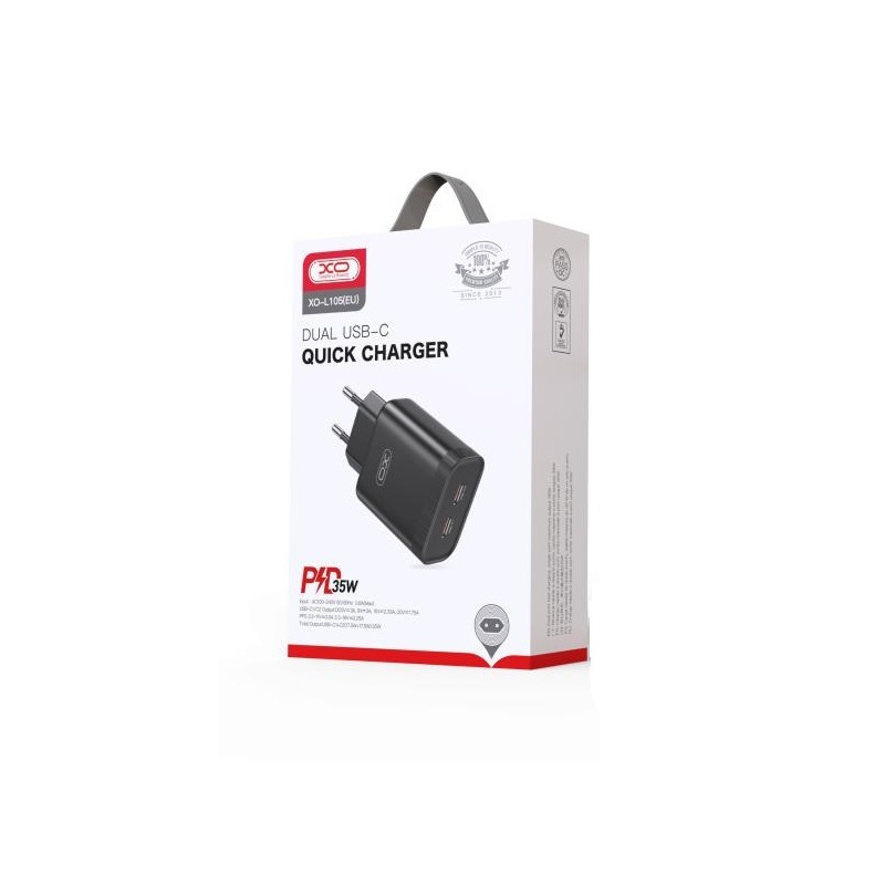 XO L105 ΦΟΡΤΙΣΤΗΣ 35W, 2 ΘΥΡΕΣ PD , ΜΑΥΡΟΣ