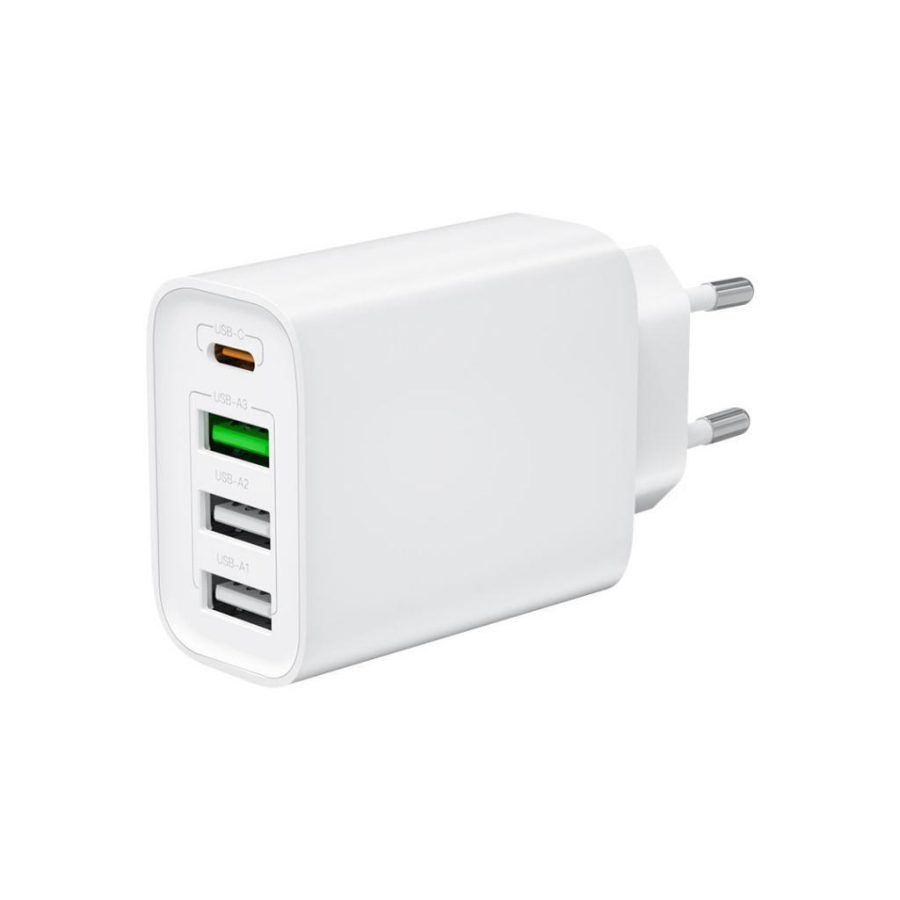 XO L120 ΦΟΡΤΙΣΤΗΣ USB-C 20W/USB-A 18W, 2 ΘΥΡΕΣ USB + 2 ΘΥΡΕΣ PD, ΛΕΥΚΟΣ