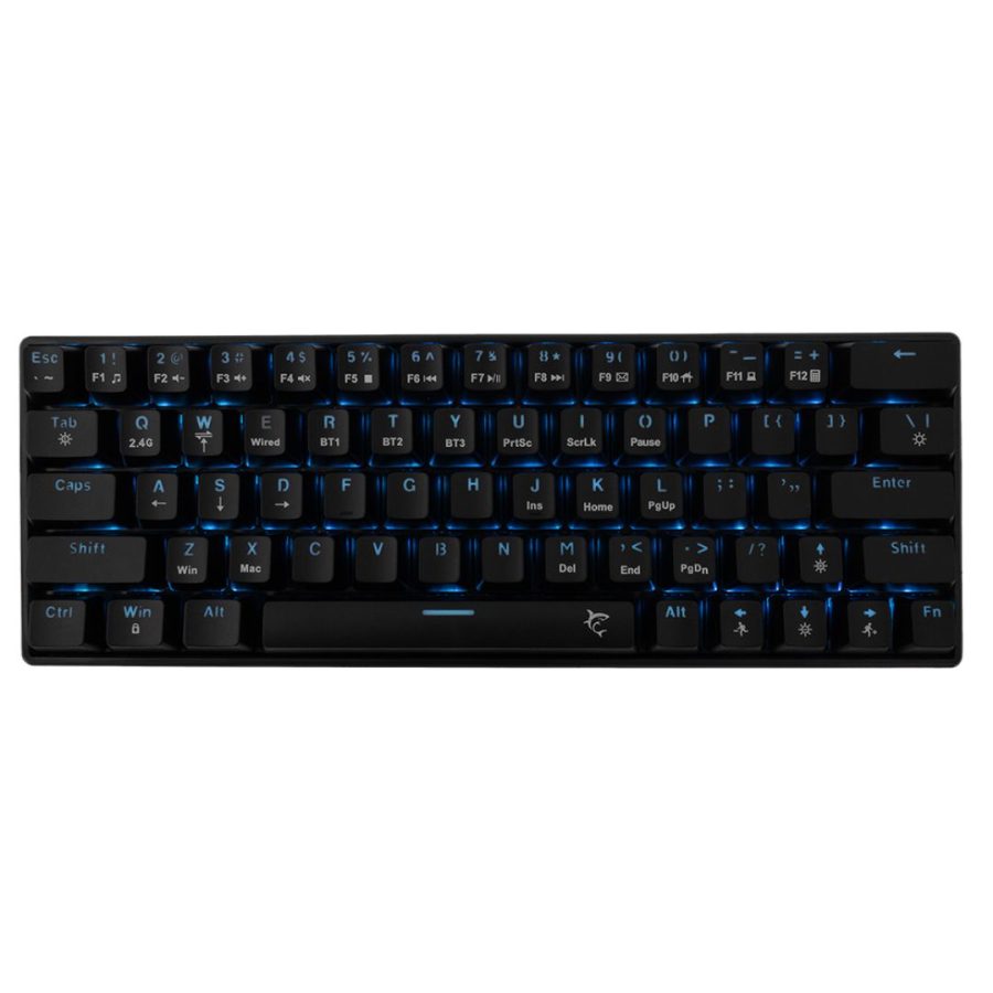 White Shark Kaiken Wireless/BT/TYPE-C Mechanical Keyboard, με διακόπτες Red Switch US BLACK