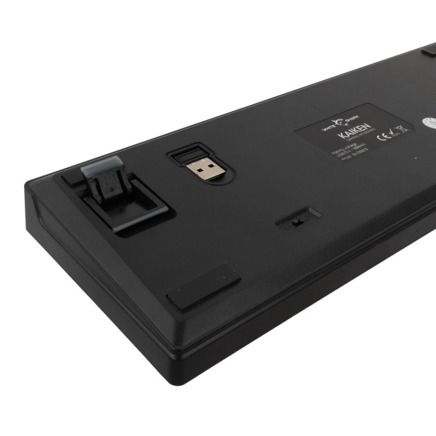 White Shark Kaiken Wireless/BT/TYPE-C Mechanical Keyboard, με διακόπτες Red Switch US BLACK