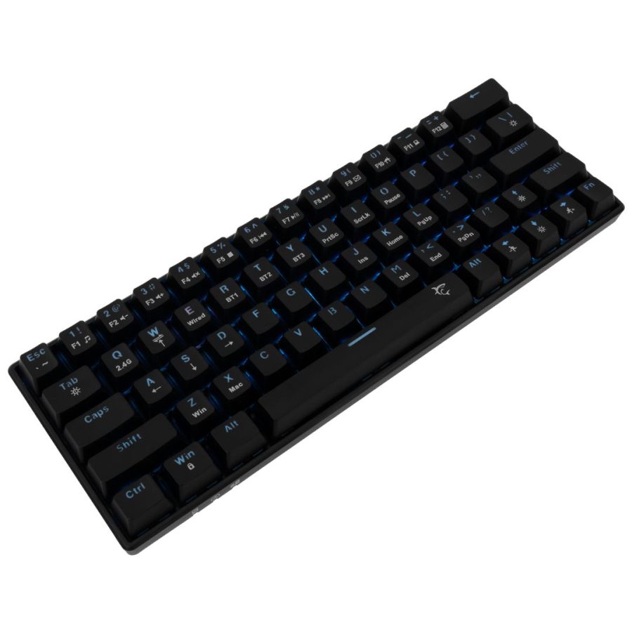 White Shark Kaiken Wireless/BT/TYPE-C Mechanical Keyboard, με διακόπτες Red Switch US BLACK
