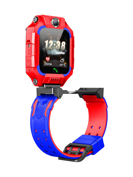 Q19 Παιδικό Smartwatch με GPS και Καουτσούκ/Πλαστικό Λουράκι Κόκκινο
