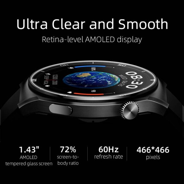 QCY Watch GT S3 Gray – 1,43″ HD AMOLED touch 466×466 60Hz Always On Call BT Smart Watch IPX8 14day