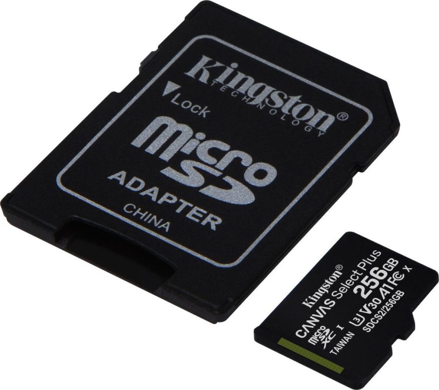 Kingston Micro Secure Digital 256GB microSDXC Canvas Select Plus 80R CL10 UHS-I Card + SD Adapter (SDCS2/256GB) (KINSDCS2/256GB)