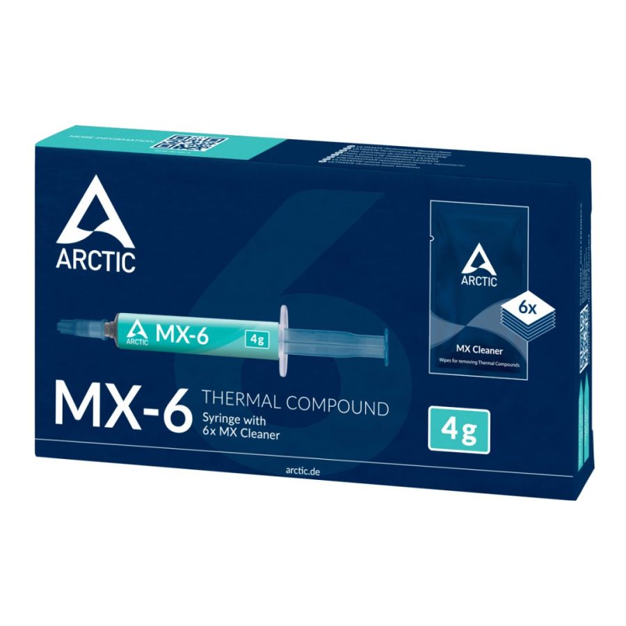 ARCTIC MX-6 4g – High Performance Thermal Compound with 6 pcs. MX Cleaner (thermal paste)