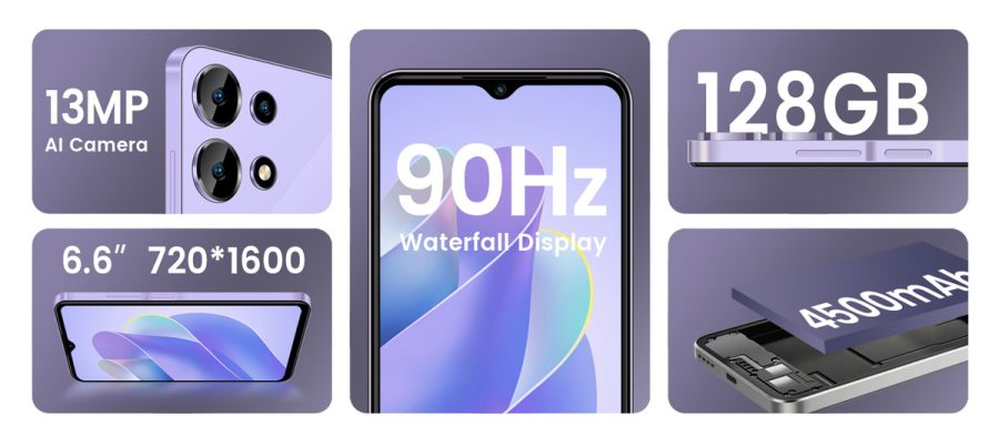KXD smartphone Classic A10, 6.6", 6/128GB, 4500mAh, μπλε