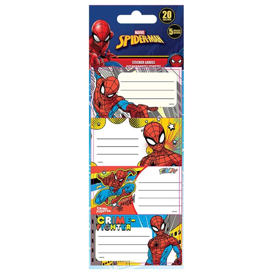 ΕΤΙΚΕΤΕΣ SPIDERMAN ΣΕΤ=5 ΦΥΛΛΑ 20 ΕΤΙΚΕΤΕΣ (50-3129)