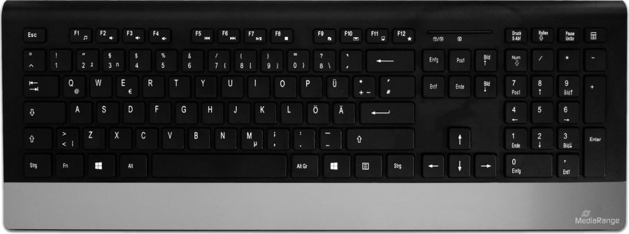 MediaRange Wireless Keyboard & Mouse Combo Highline Series (Black/Silver) (MROS105-GR)