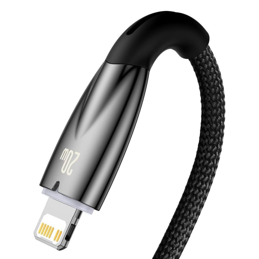 Baseus USB-C Cable For Lightning Glimmer Series, 20w, 1m Black (CADH000001)