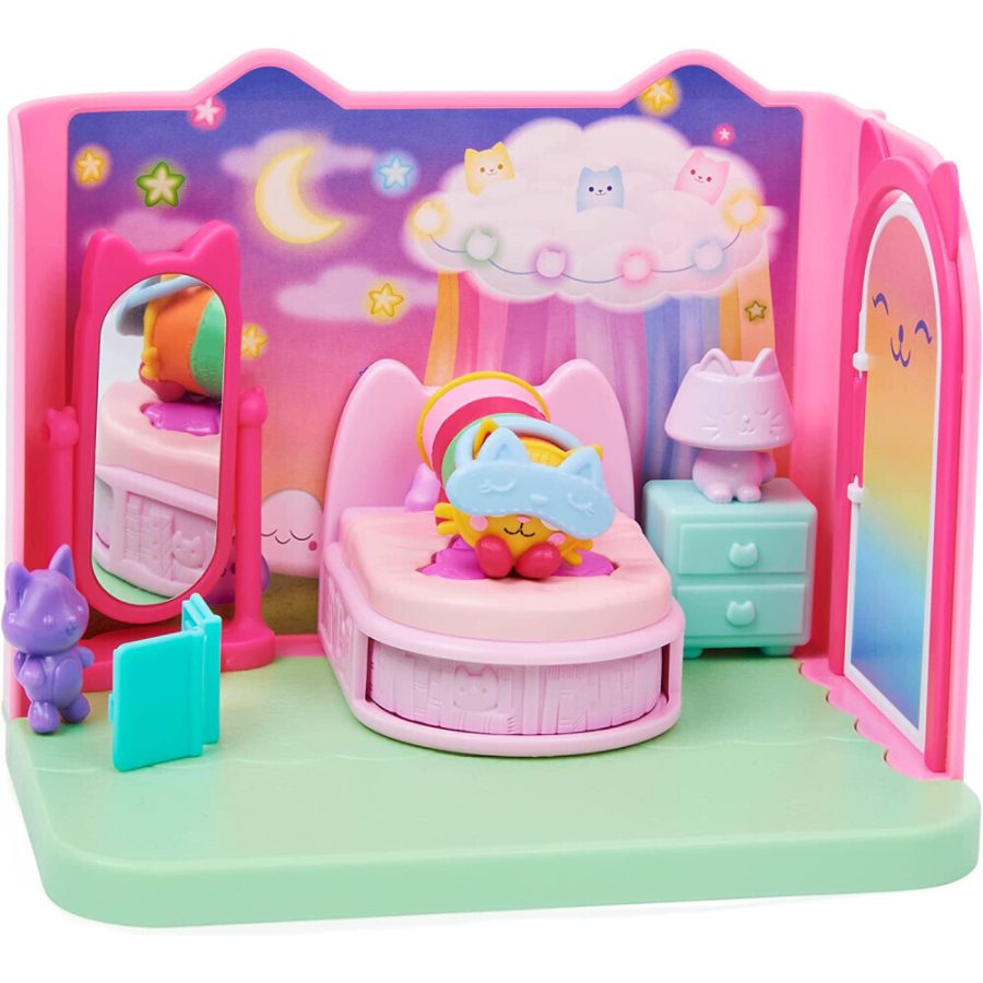 Spin Master Gabby's Dollhouse: 'Pillow Cat' Sweet Dreams Bedroom Deluxe Room Set (20130505)