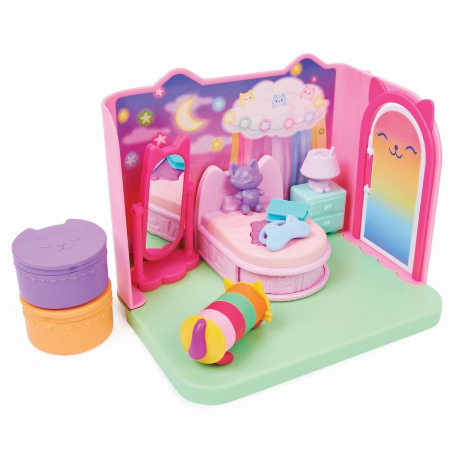 Spin Master Gabby's Dollhouse: 'Pillow Cat' Sweet Dreams Bedroom Deluxe Room Set (20130505)