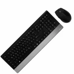MediaRange Wireless Keyboard & Mouse Combo Highline Series (Black/Silver) (MROS105-GR)