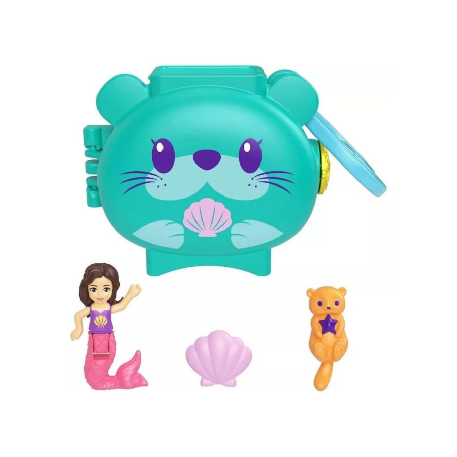 Mattel Polly Pocket Mini: Pet Connects - Otter Compact Playset (HKV48)