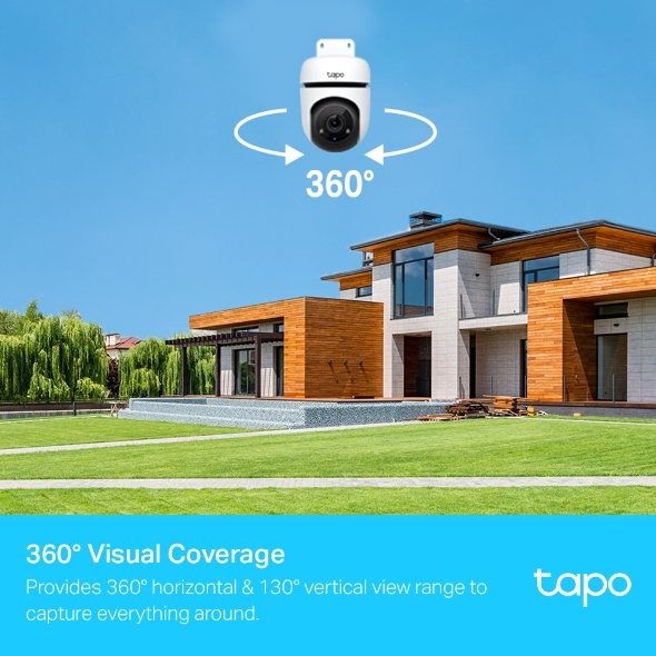 TP-Link Tapo C510W Outdoor Pan/Tilt Wi-Fi Κάμερα Ασφαλείας 2K 3MP με 360° Κάλυψη, AI Ανίχνευση, Color Night Vision, Two-Way Audio & IP65