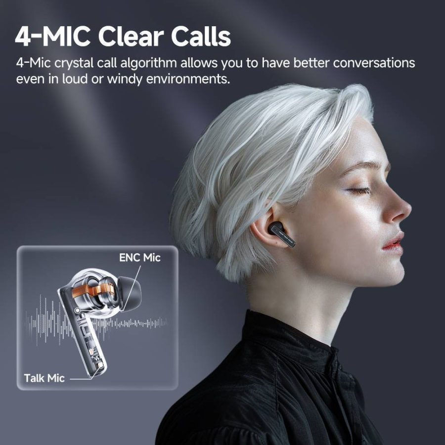 QCY Melobuds Neo Black – TWS BT Earbuds with LED Display, Dual Connection, Anti-air calls 7h