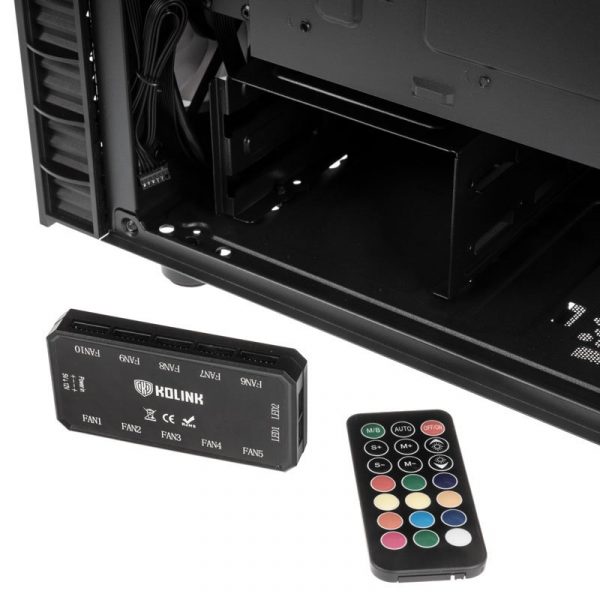 Kolink Observatory Lite RGB Midi-Tower – Tempered Glass – Black