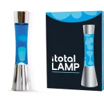 Total Gift Όμορφο διακοσμητικό φωτιστικό Lava Lamp 40cm - Silver Base, Blue Liquid and White Wax (XL1791) (Ελαφρύ σημάδι στη βάση)