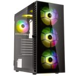 Kolink Observatory HF Glass ARGB Midi Tower Case – Black (with 6 ARGB fans – 3x140mm & 3x120mm)