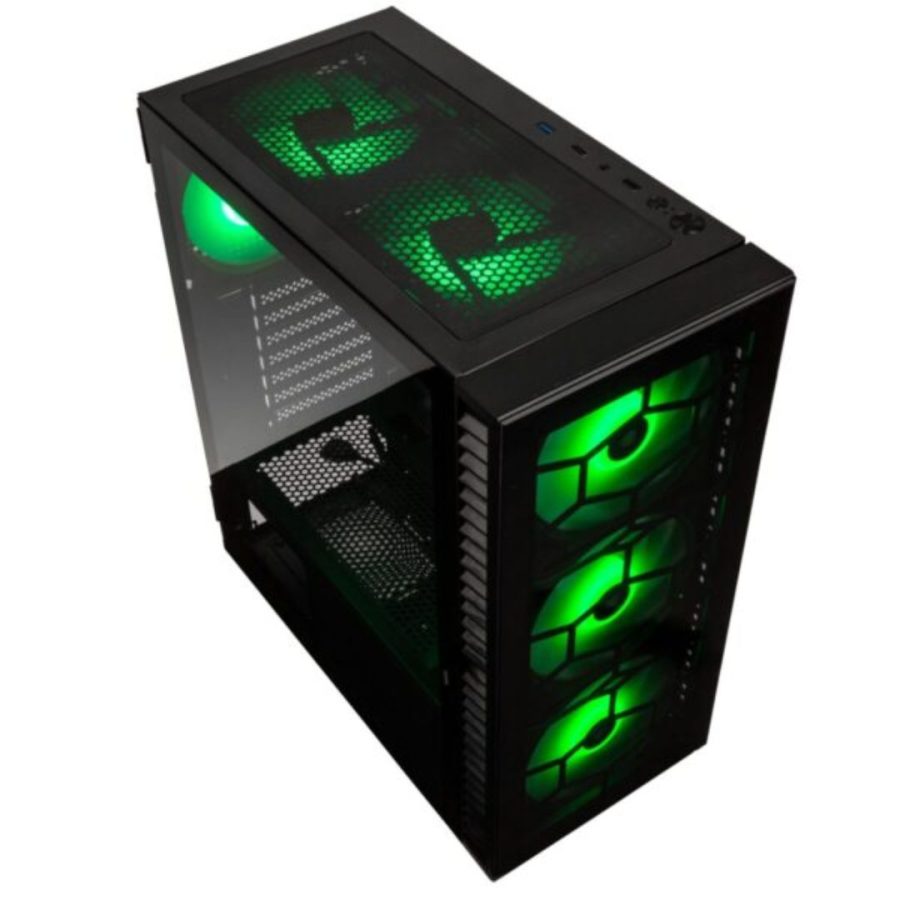 Kolink Observatory HF Glass ARGB Midi Tower Case – Black (with 6 ARGB fans – 3x140mm & 3x120mm)