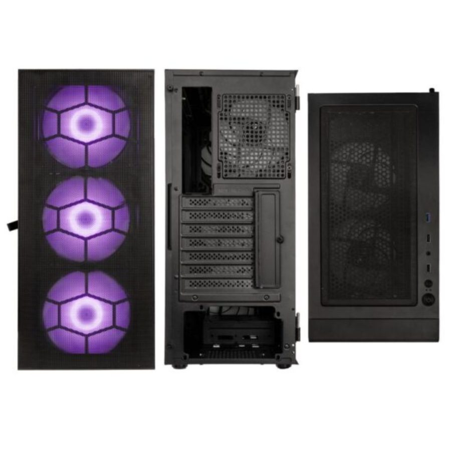 Kolink Observatory HF Plus Mesh ARGB PWM Midi Tower Case – Black (with 6x120mm ARGB PWM Fans)
