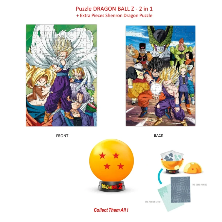 DRAGON BALL Z Collectible Puzzle 4 Stars - 2 Puzzle + Extra Dragonball (98 κομματια το καθενα)