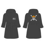 Μπουρνουζι One Piece Logo and pirate badge black robe size (Extra Large)