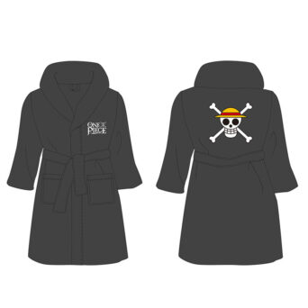 Μπουρνουζι One Piece Logo and pirate badge black robe size (Extra Large)