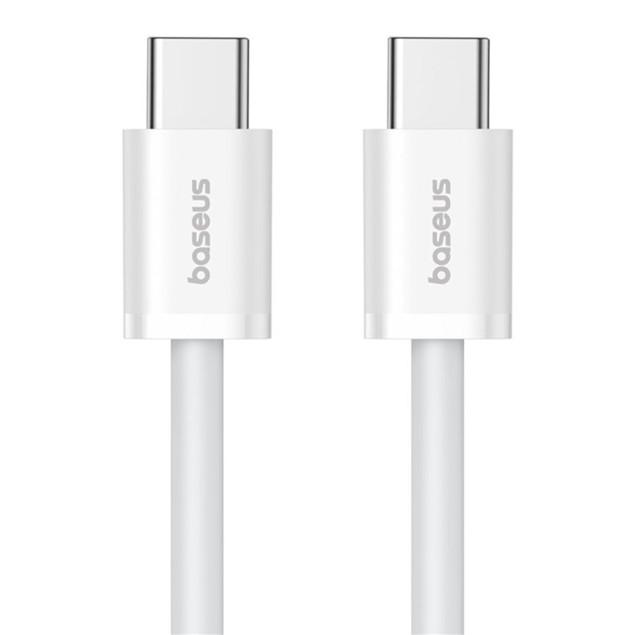 Baseus USB 2.0 Cable USB-C male - USB-C 100W Λευκό 1m (P10365200211-03)