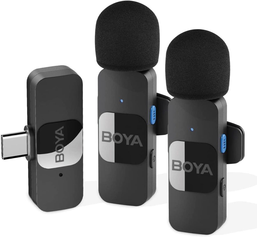BOYA BY V20 Wireless 2 person Lavalier Microphone for Android Mini Lapel USB-C connection