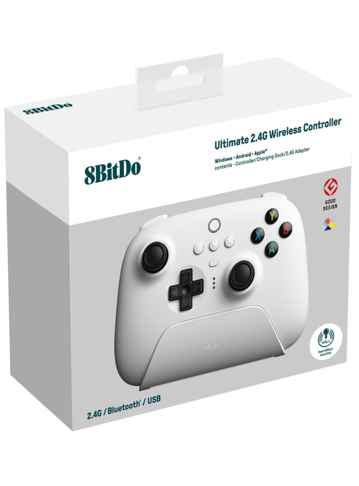 8Bitdo Ultimate with Charging Dock Ασύρματο Gamepad για Android / IOS / PC White