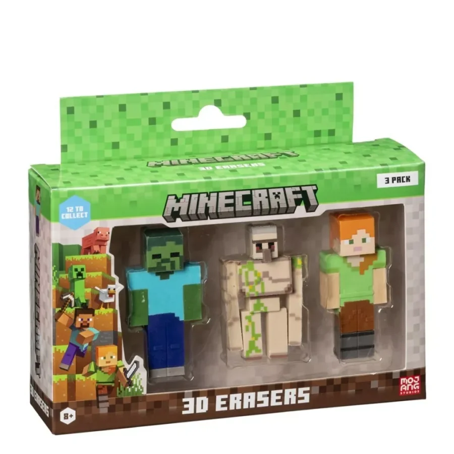 Mojang Studios Σετ Γόμες Minecraft 3 pack Ver.C (MC4021C)