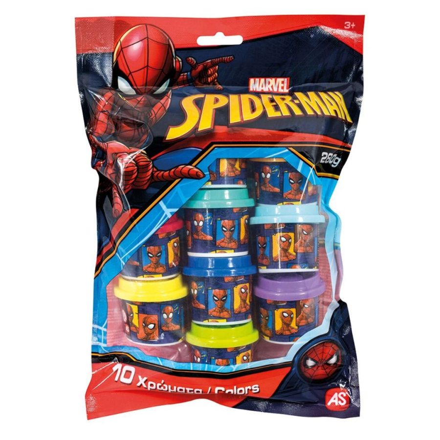 AS Company 10 Βαζάκια Πλαστελίνη Spiderman Σε σακουλάκι