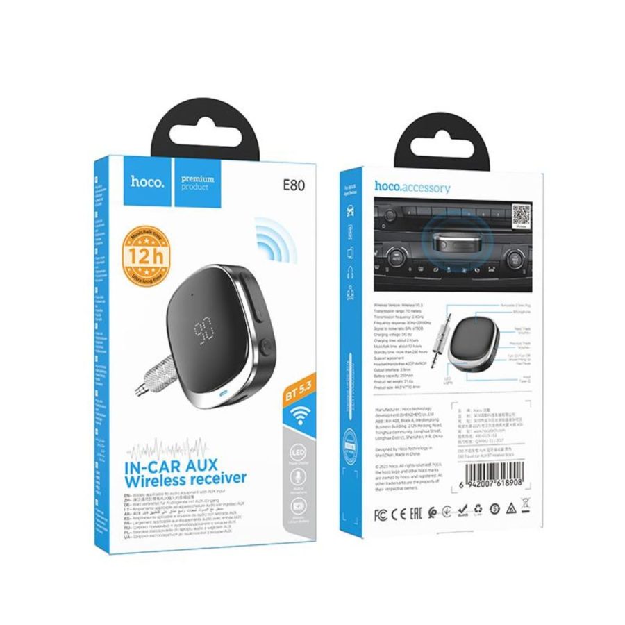 Hoco E80 Travel Car AUX BT Receiver