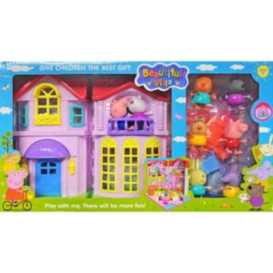 Παιχνίδι Μινιατούρα Peppa Pig Σπίτι , έπιπλα και φιγούρες (Τυχαίο χρώμα πόρτας και παραθύρων σπιτιού) (PP612)