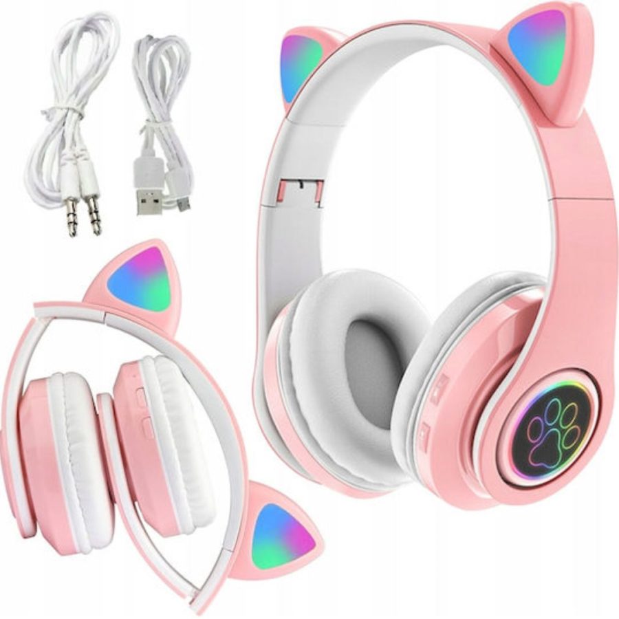 Cats Ασύρματα ακουστικά SNK-B39M RGB Ροζ