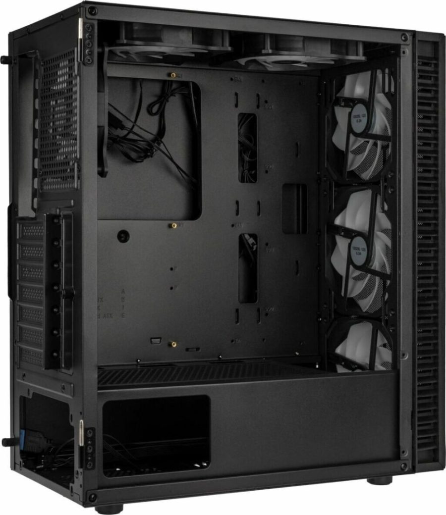 Kolink Observatory HF Mesh ARGB Midi Tower Case – Black (with 6 ARGB fans – 3x140mm & 3x120mm)