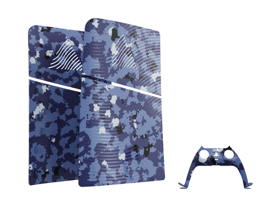 Maxx Tech PS5 Slim Καπακια Κονσολας και ΧειριστηριουFaceplates + Controller Faceplates Blue Wave Camo