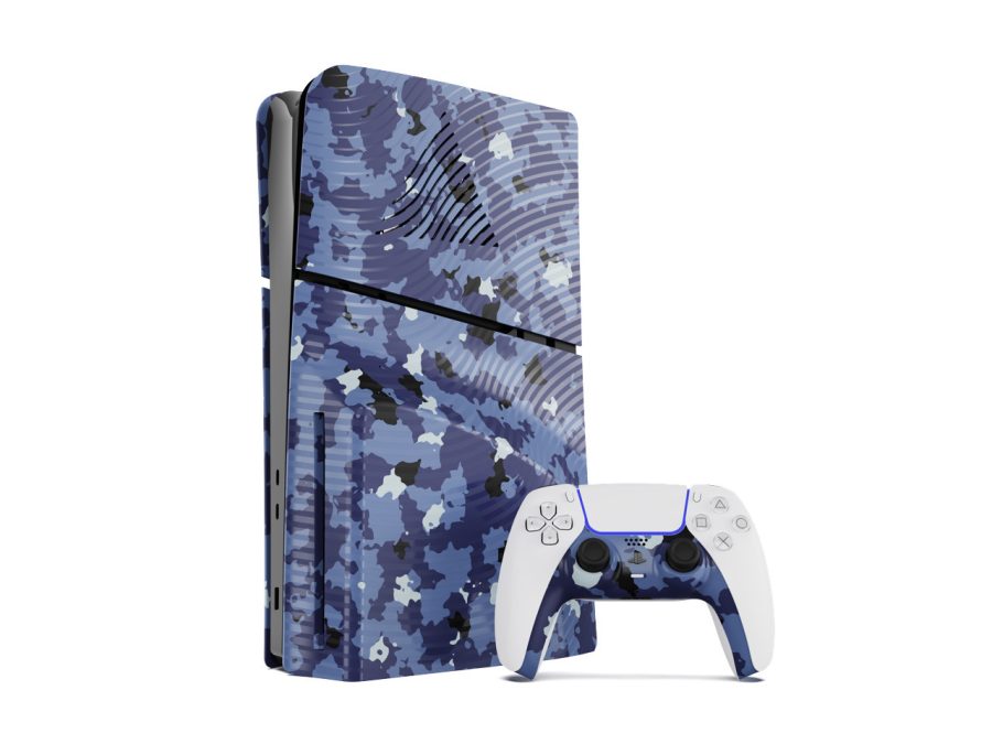 Maxx Tech PS5 Slim Καπακια Κονσολας και ΧειριστηριουFaceplates + Controller Faceplates Blue Wave Camo
