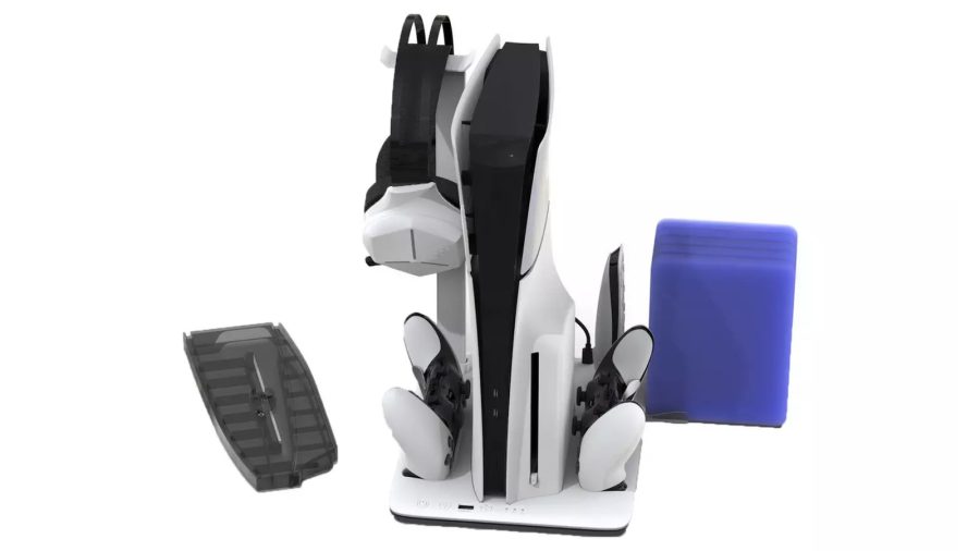 IMP DLX Βαση PS5 SLIM /PS5 FAT με Charges Controllers(inc. Edge), 3sp Fan w. game, headset and remote store