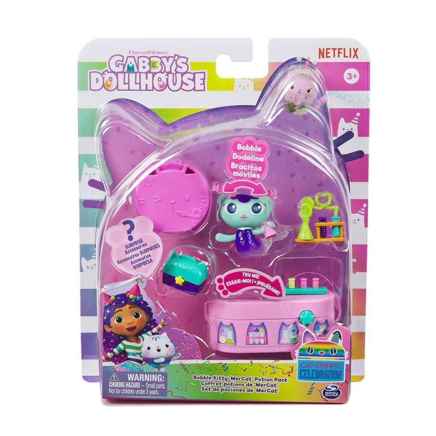 Spin Master Gabbys Dollhouse: Cat-Errific Celebration - Bobble Kitty MerCat Potion Pack