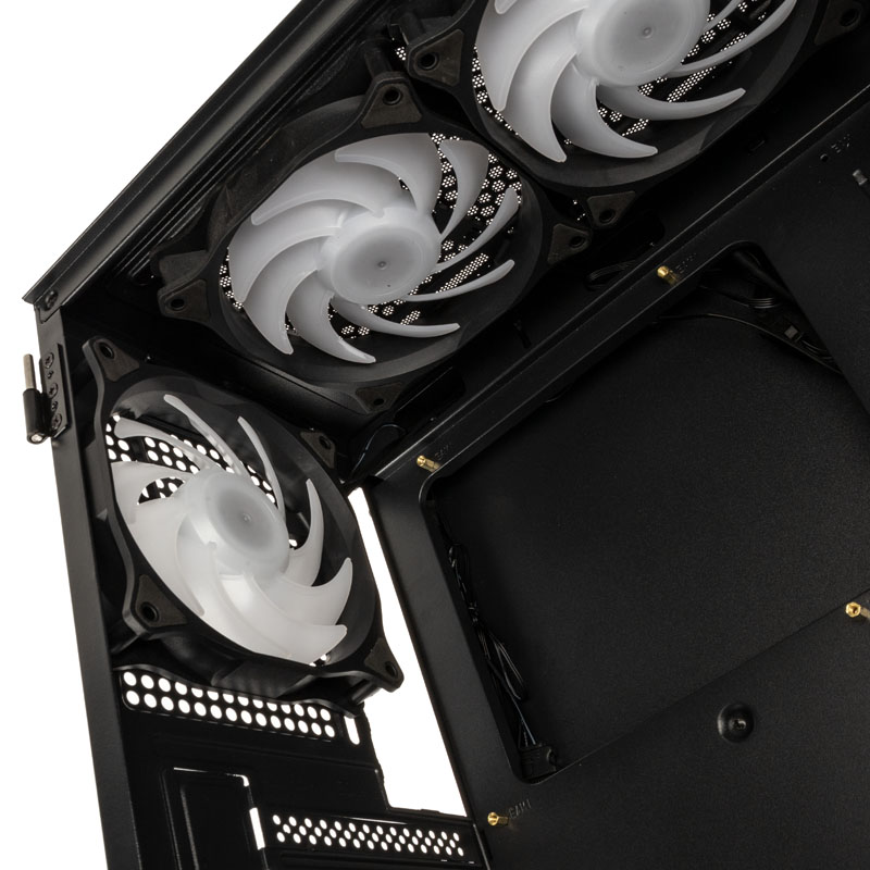 Kolink Observatory MX Mesh ARGB Midi Tower Case – Black/White (with 5 ARGB fans – 2x140mm & 3x120mm)