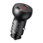 Mcdodo Car Charger CC-7030, Θυρα USB + Θυρα Type-C, with Display, 45W (Black)