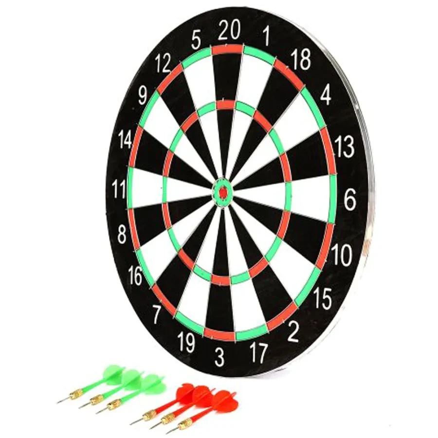 Dart Game Κυκλικο Ποιοτικο Ταμπλο 38cm με 6 βελακια και 2 μεριες