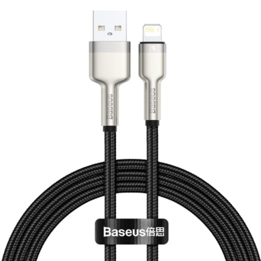 Baseus Καλωδιο USB σε Lightning Cafule Metal Braided, 2.4A, 1m (Μαύρο)